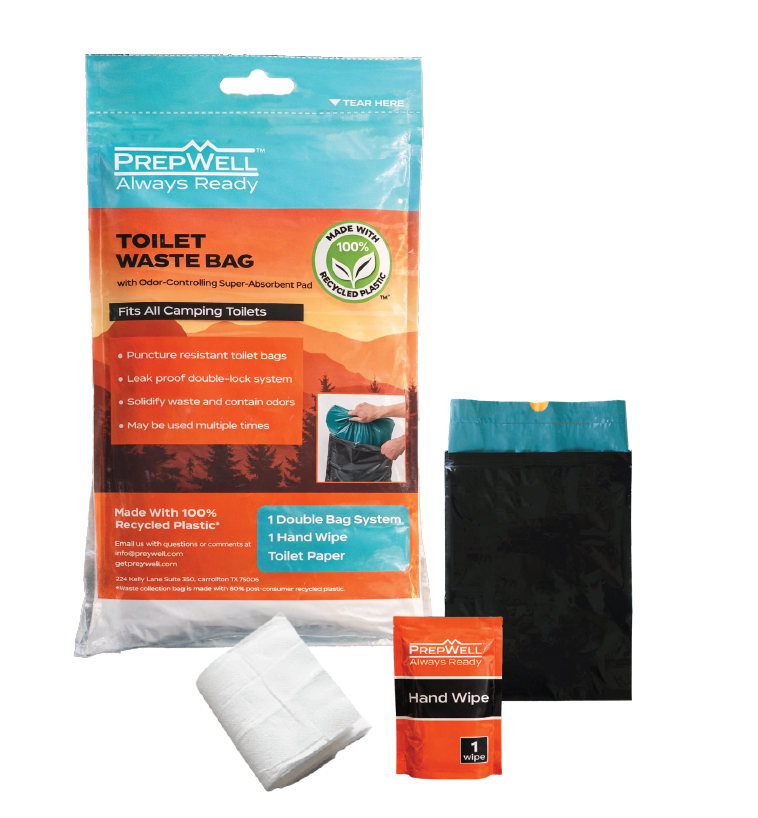 Portable Toilet Bag With Odor Control & Super-Absorbent Pad