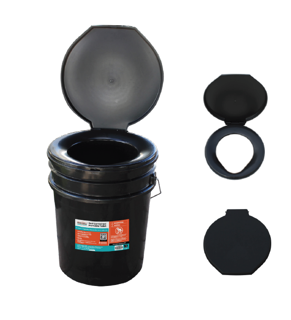 Portable 5-Gallon Toilet System With Toilet Lid